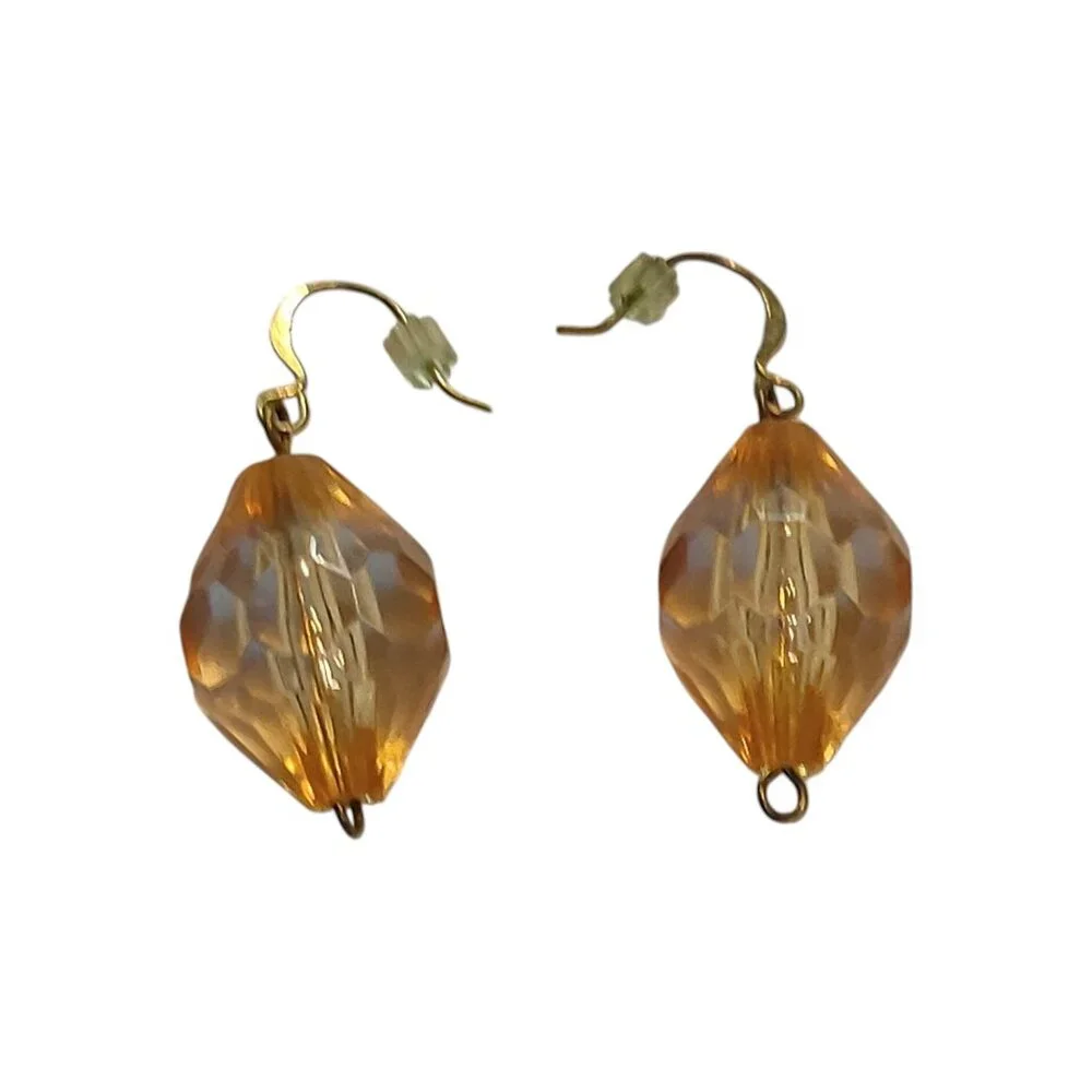 Orange Drop Earrings Copper Excellent Condition Handmade/Homemade Halloween/Fall